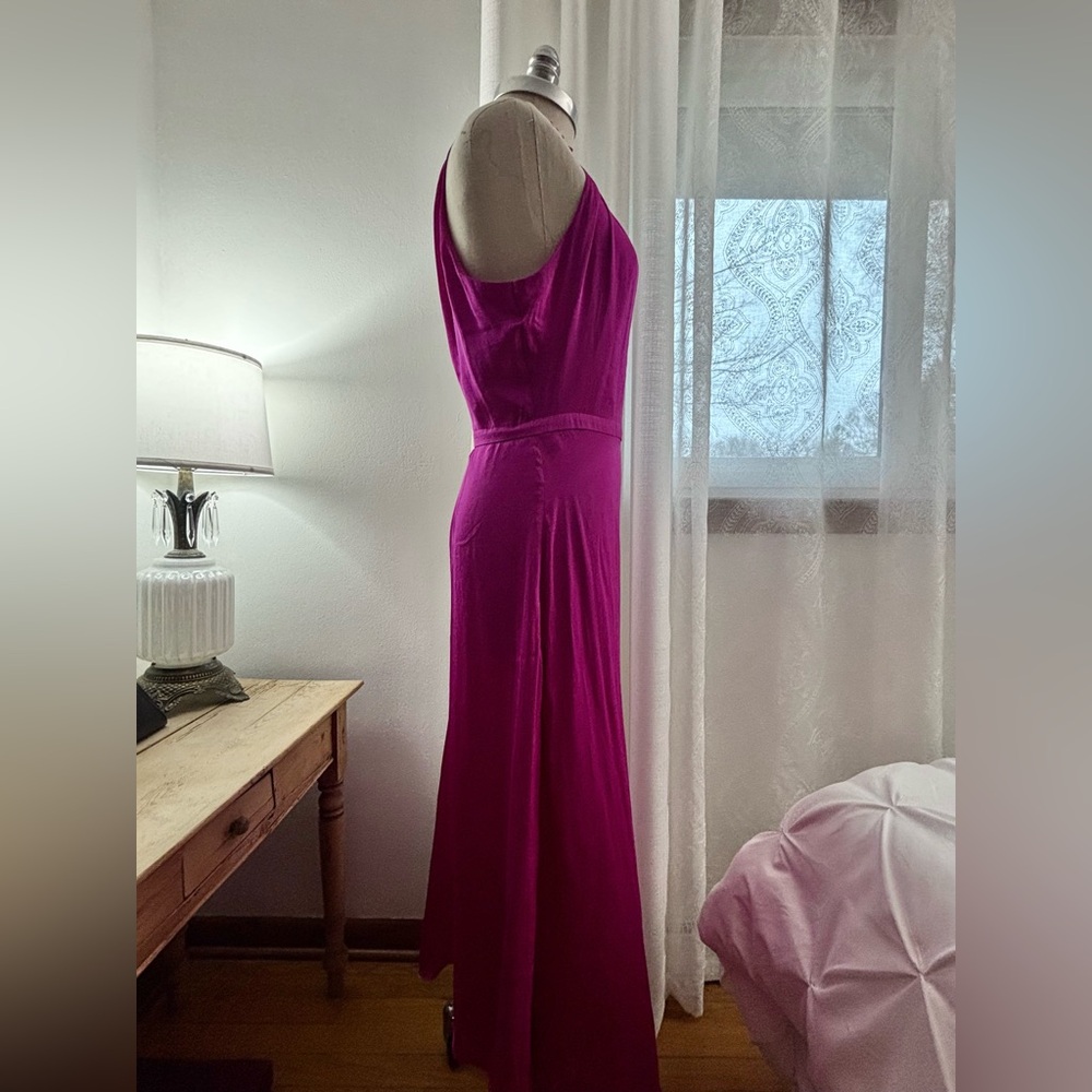 Banana Republic Fuchsia Halter Maxi Dress, 14, VGUC - Picture 3 of 12